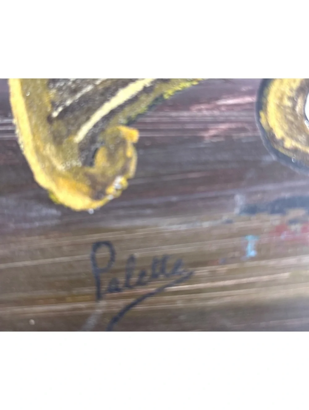 Vintage Still-Life Painting of Musical Instruments Artwork with Wooden Frame